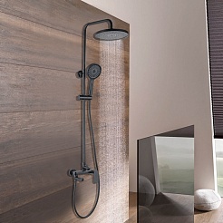 Azario Душевая стойка Arizona Round AZ-20BR черная – фотография-4