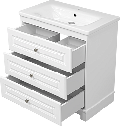 Misty Мебель для ванной Ларго 80 белая – фотография-7