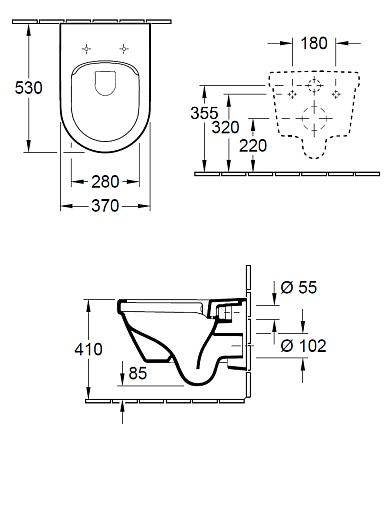 Villeroy & Boch Унитаз подвесной Omnia Architectura 5684 HR01 безободковый – картинка-3