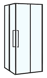 Azario Душевой уголок Shanghai 90/90 профиль матовый черный стекло прозрачное – фотография-1