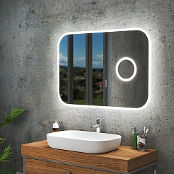 Teymi Зеркало Solli 100x70 Led с сенсором на взмах и увеличительным зеркальцем – фотография-3