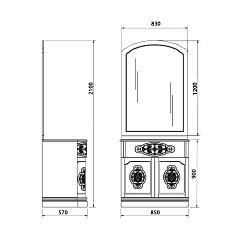 Demax Мебель для ванной "Париж 85" вишня (172016) – фотография-5