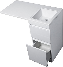 Style Line Тумба с раковиной Даллас 100 R Люкс, белая PLUS эмаль – фотография-3