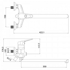 Lemark Смеситель универсальный Luna LM4157C – фотография-2