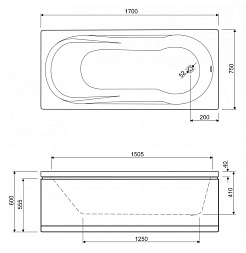 Cezares Акриловая ванна MODENA-170-75 – фотография-3