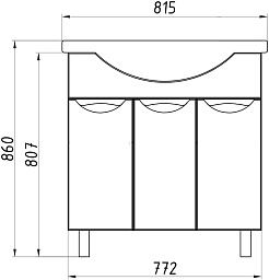 ASB-Mebel Мебель для ванной Мессина 80/3 белая – фотография-16