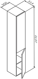 Am.Pm Шкаф пенал для ванной Gem 30 R подвесной орех – фотография-9