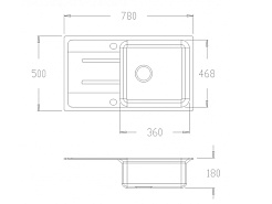 Zorg Кухонная мойка "GraniT" GZR-7850 EXORO кварц – фотография-2