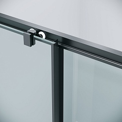 Grossman  Душевой уголок Cosmo 140x80x195 профиль черный матовый стекло прозрачное – фотография-8