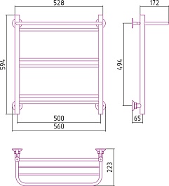 Стилье Полотенцесушитель Версия-Н1 600х500 – фотография-2