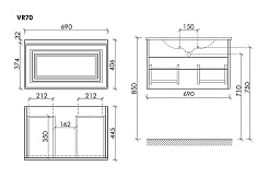 Sancos Тумба с раковиной Very 70 doha soft раковина Element 71 CN7007MB – фотография-3