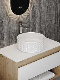 Teymi Раковина накладная в ванную Martta D38 глянцевая белая T52103 – фотография-2