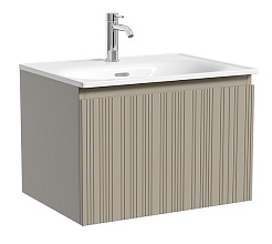 Sancos Тумба под раковину Code 60 c одним ящиком серая платина – фотография-1