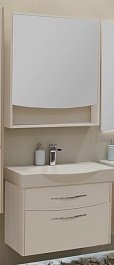 Акватон Мебель для ванной "Инфинити 76" белая, зеркало-шкаф – фотография-1