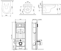 Am.Pm Унитаз подвесной Sense IS301.741700 в комплекте с инсталляцией – фотография-8