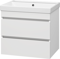 Misty Мебель для ванной Енисей 60 2 ящика подвесная белая – фотография-3