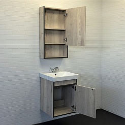 Comforty Мебель для ванной Вена 45 подвесная дуб дымчатый – фотография-2