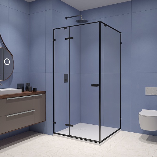 RGW Душевой уголок Stilvoll SV-030B 100x100 профиль черный стекло прозрачное – фотография-2