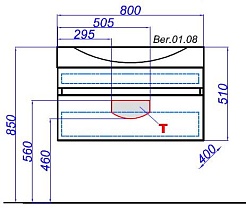 Aqwella Тумба для умывальника Бергамо 80 подвесная акация – фотография-2