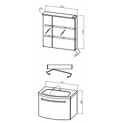 Kolpa San Зеркало-шкаф Adele 70 WH – фотография-3
