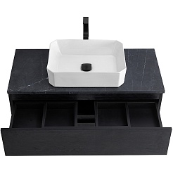 Cezares Тумба с раковиной Molveno-46 80 подвесная nero столешница KEP-80-MNO – фотография-8