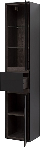 Aquanet Шкаф пенал Милан 35 R подвесной черный – фотография-6