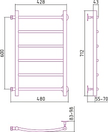 Стилье Полотенцесушитель Версия-Б2 600х400 – фотография-2