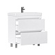 Equil Тумба с раковиной Corner 80 2 ящика напольная белая – фотография-13