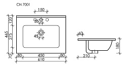 Sancos Тумба с раковиной Libra Floor 60 дуб галифакс натуральный раковина Element 61 CN7001MB – фотография-7