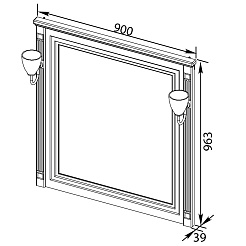 Aquanet Зеркало Паола 90 черное/серебро (181766) – фотография-4