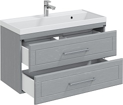 СанТа Тумба с раковиной Венера 100 дуб серый – фотография-2