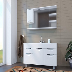 Mixline Зеркало-шкаф Этьен 100 L белый – фотография-4