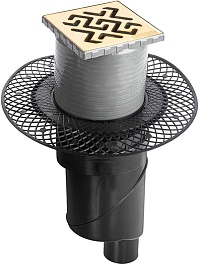 BERGES Wasserhaus Душевой трап Platz Antik 100 092060 золото глянец – фотография-1