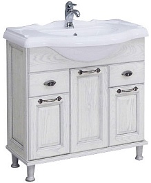 Акватон Тумба с раковиной "Жерона 85" белое серебро – фотография-1