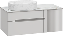 Brevita Мебель для ванной Pallisandro 100 L подвесная серая матовая – фотография-4