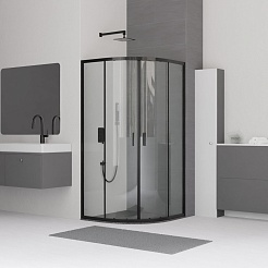 RGW Душевой уголок Classic CL-54B 100x100 профиль черный стекло прозрачное – фотография-2