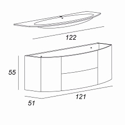Cezares Тумба с раковиной EDEN Frassino Bianco – фотография-2