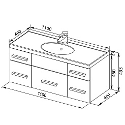 Aquanet Тумба с раковиной "Данте 110" – фотография-4