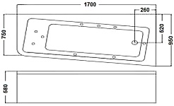 WeltWasser Акриловая ванна WW HB Fleesen 170x95 WT с гидромассажем – фотография-3