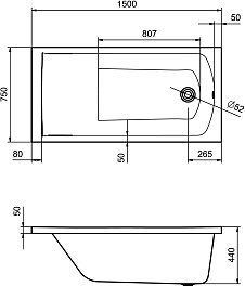 Santek Акриловая ванна Фиджи 150x75 – фотография-5