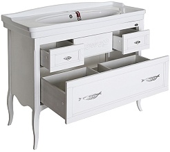 ASB-Woodline Тумба с раковиной Модерн 105 белый, (патина серебро) – фотография-10