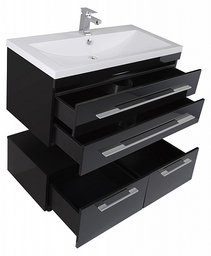 Aquanet Тумба подкатная "Нота 100" черная – картинка-7