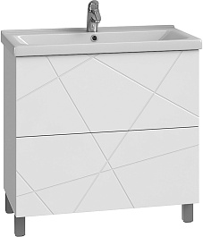 Vigo Тумба с раковиной Geometry 800-0-2 Como белая – фотография-1