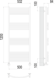 Terminus Полотенцесушитель водяной Классик П22 500x1000 хром – фотография-3