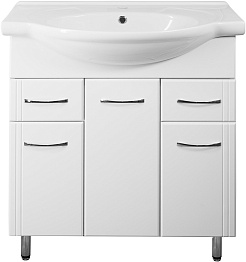 Style Line Тумба с раковиной Эко Стандарт №26 75 (Байкал) белая – фотография-1