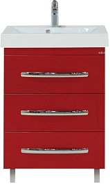 Misty Мебель для ванной Эмилия 60 напольная красная   – фотография-2
