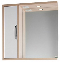 Водолей Зеркальный шкаф "Габи 75" L белый/дуб – фотография-1