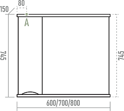 Misty Мебель для ванной Атлантик 80 L 2 ящика серый камень – фотография-10