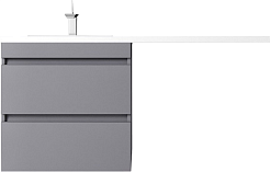 Style Line Тумба с раковиной под стиральную машину Леон 120 L подвесная Люкс Plus серая матовая – фотография-3