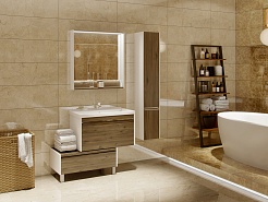 Акватон Шкаф пенал Капри 30 R таксония темная – фотография-4